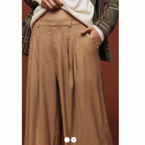 Anthropologie The Avery Pleated Wide-Leg Trousers by Maeve: Linen Edition - Picture 3 of 4